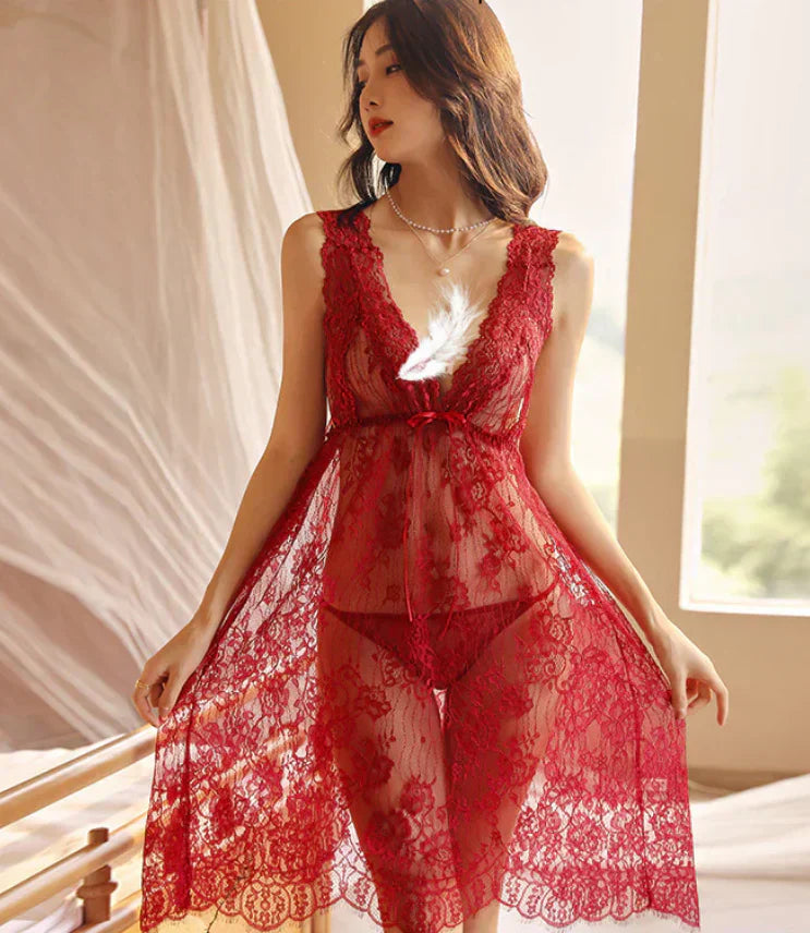 Long Soft See Through Net Erotic Lingerie